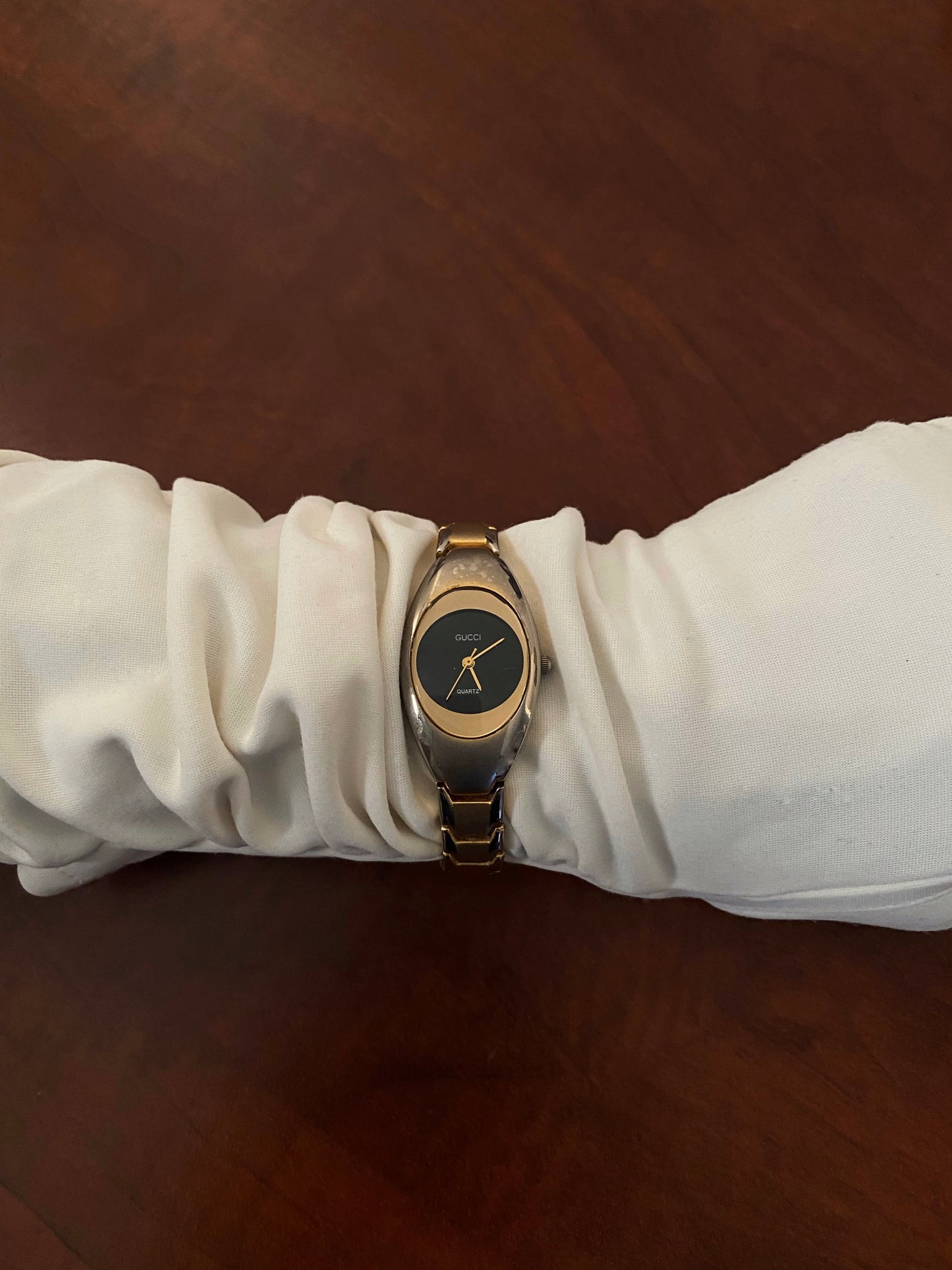 Vintage Gucci Two-Tone Oval Deployant Watch